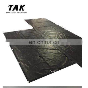 Waterproof 18oz Vinyl Tarpaulin Drop Black Flatbed Heavy Duty Lumber Tarps
