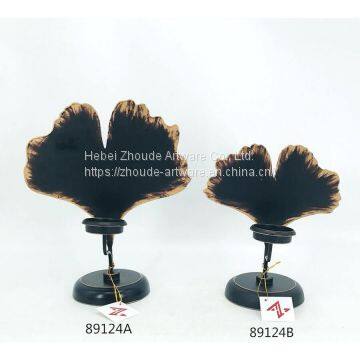 New Design Metal Hollow Leaf Shape Candle Holder for Home Decoration photo-4