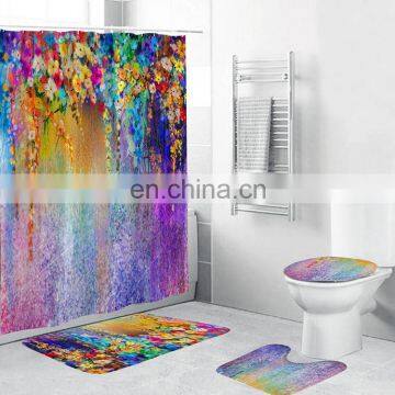 Decorative Flower Bath Shower Curtain Set, Fancy African American Women Bathroom Shower Curtain With Hooks photo-6