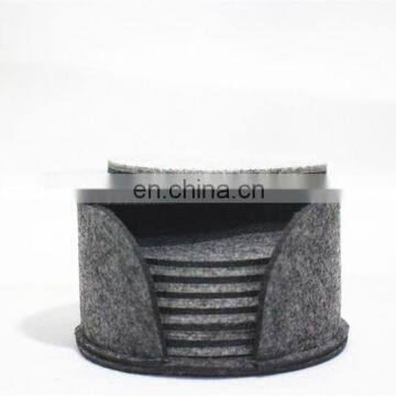 Durable Eco Friendly Custom Felt Placemats and Coasters Glass Natural Wood Coaster photo-2