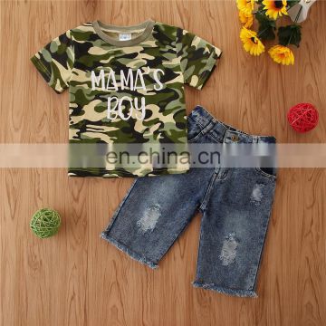 Infant Kids Baby Boys Camouflage Top+Denim Pants Summer Outfits 2pcs New