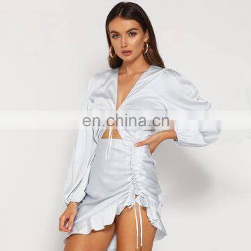 Sexy Front Crimp Knot New Women's Backless Wholesale Fashion Summer Party Club Dresses photo-2