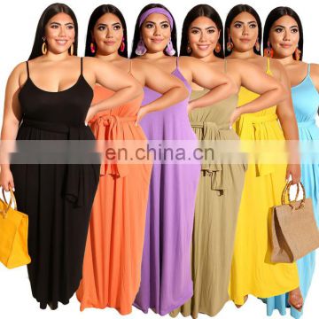 LAITE D2170 2020 new arrivals solid color halter plus size women casual dress plus size women dress