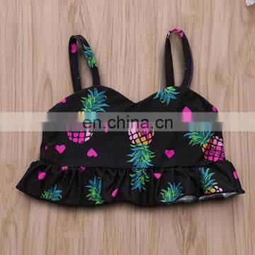 2019 Fashion New Summer Toddler Bathing Suit Pineapple Full Print Black Swimsuit Toddler Valentine's Day