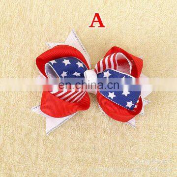 4 Inch hair accessories flag hair bows kids girls hairbands