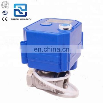 2 Way 3 Way Brass or Stainless Steel Electric Motor Mini Ball Valve with manual override