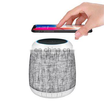 TWS Wireless Bluetooth Speaker Fabric Wireless Charging Speaker