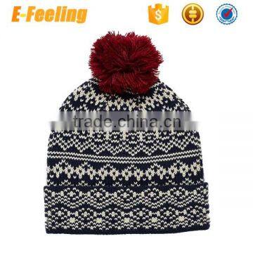 Custom High Quality Custom Pom Pom Bobble Beanie Hat