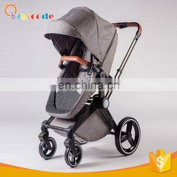 Luxury 3 in 1 Leather Bar 0-36 Months Baby Strollers With Carseat photo-3