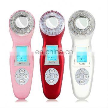 Portable Home Use 3MHz Ultrasonic Galvanic Photon skin Rejuvenation wrinkle removal facial massage machine