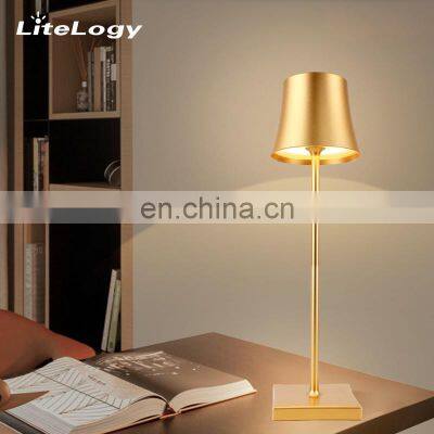 Fashion modern luxury rechargeable bed side cordless table lamp