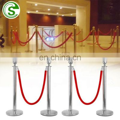 Security Equipment Chrome Rope Barrier Post ,Queue Stand