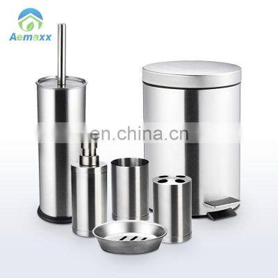 Набор ванных принадлежностей из нержавеющей стали с держателем для зубных щеток photo-3