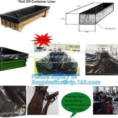 PE Dumpster Container Drawstring Liners,8 Mil Black Open Top Drawstring Dumpster Container Liners,Polyethylene Roll-off photo-2