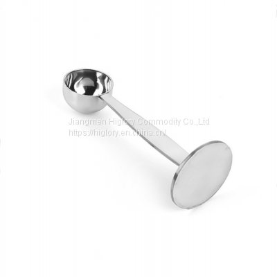 2 In 1 Cafe Measuring Stainless Steel Powder Press Coffee Measure Spoon Coffee Tamper Scoop