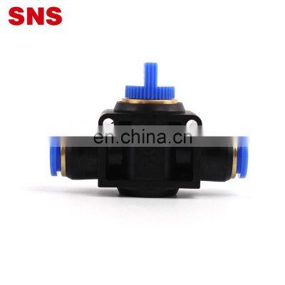 SNS HVFF Series Air Flow Control Switch Union Straight PU Tube Connector Plastic Push in Fitting Pneumatic Hand Valve photo-2