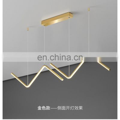 Aluminum Gold Chrome Stainless Steel Atmosphere Pendant Lighting LED Chandelier Lamp Strip LED Chandelier Lamp