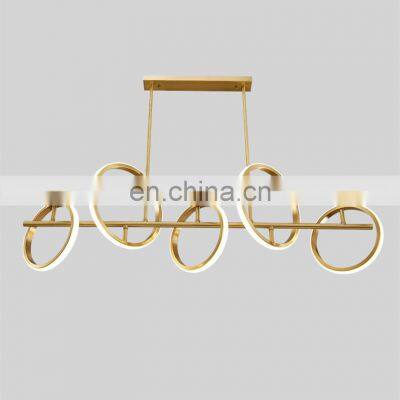 Post Modern Minimalist Restaurant LED Chandelier Luxury Pendant Lamp Simple Bar Counter Ring Chandelier