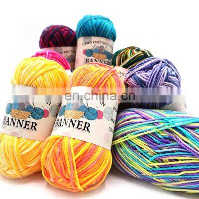 12 Assorted Colors 3ply 4ply 5ply 16ply Rainbow Color DIY Soft Acrylic Yarn