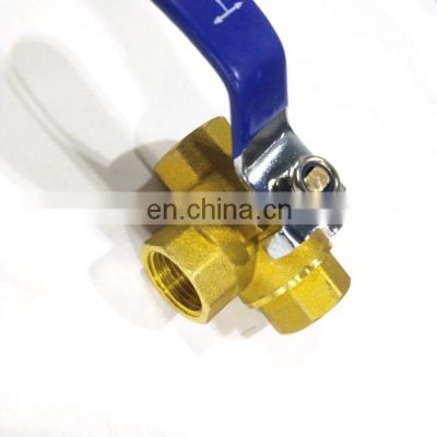 Customized best price bwva t type l type npt brass 3 way ball valve