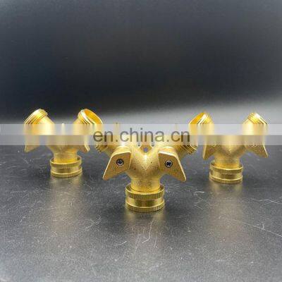 Hose Splitter Garden Watering Hose Quick Release Connector 2-Way Brass Shut-Off Ball Valve photo-4