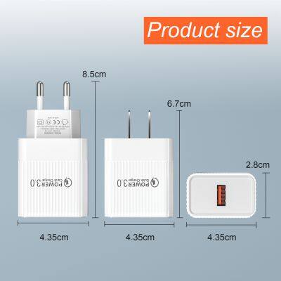 QC3.0 Single USB Mobile Phone Fast Charger Usb Plug 5V3.4A European and American Standard Power Adapter photo-4