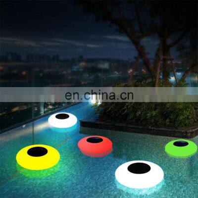 Led home garden lighting pool waterproof floating balls sphere globe ball lights led flat ball Holiday Lighting