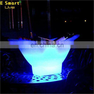 PE Plastic LED Ice Bucket Luminous Long Rectangle Buckets Light Color Changing Champagne Beer Red Wine Cooler Ice Pail
