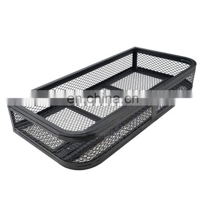 ATV Universal Heavy Duty Hitch Mount Luggage Carrier Foldable Rear Cargo Rack Basket