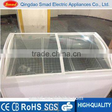 High quality curved glass door showcase refrigerator