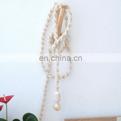 Macrame Hanging Wall Light Lamp, Hanging Cord lamp, Macrame Light Cord