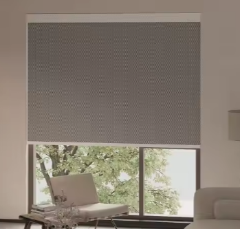 Shading Rate 41%-95%Polyester Printed Curtains Office Window Curtain Remote Control Electric Roller Curtain photo-2