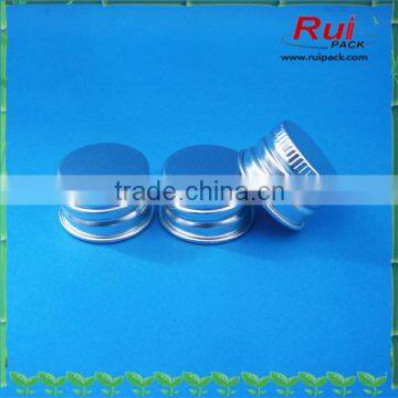 Aluminum screw cap for cosmetic plastic bottle,cosmetic aluminum lid,silver metal cap