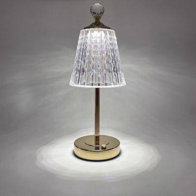 Crystal desk lamp Rechargeable Bedside Luxury Acrylic Modern Led Touch Control Table Lamp Night Light gift