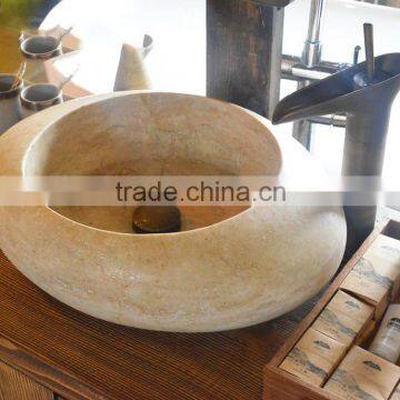 Newest Design Polished Marble Bathroom Beige Sink For Sale photo-4