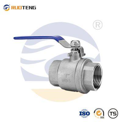 [RUOTENG]  SS304 316 Stainless Steel Handle with Locking Internal Thread BSPP BSPT NPT 2PC Ball Valve