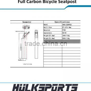 Carbon Seat Post Bike UD/3K Carbon Bicycle Seatpost 31.6x350mm MTB Seat Post photo-2