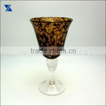 vintage amber tortoise colour wine glass