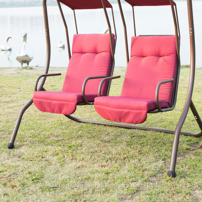 Outdoor Good Quality Durable 2-seat Swing Chair With Padded Cushion and Adjustable Canopy photo-5