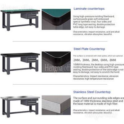 Прочный гаражный рабочий стол: сталь толстого профиля, антистатический настил толщиной 50 мм и многоярусный шкаф для инструментов - идеален для металлообрабатывающих мастерских. photo-4