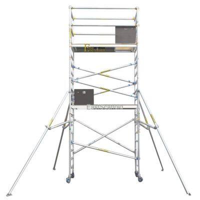Construction Portable Mobile 4m Narrow Rolling Tower Ladders Folding Aluminum Scaffolding photo-1