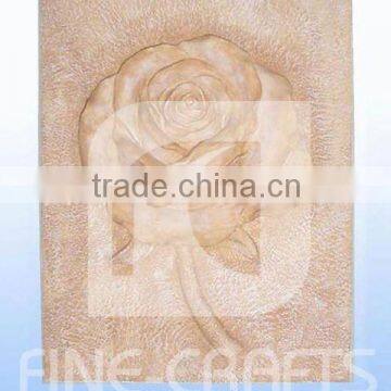 Polyresin flower wall decor plaque