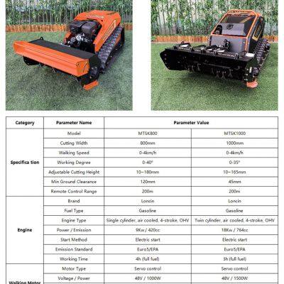 Vigorun MTSK1000 Remote Control Forest Mulcher 1000mm Width 18Kw 764cc RC Mulcher for Tree Branch Mulching photo-5