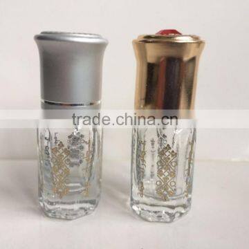 2ml 3ml 6ml 12ml printed octagonal glass roll on bottle, octagonal shape roll on glass bottle