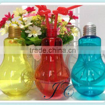 New design bulb water bottle / bulb juice bottle with staw