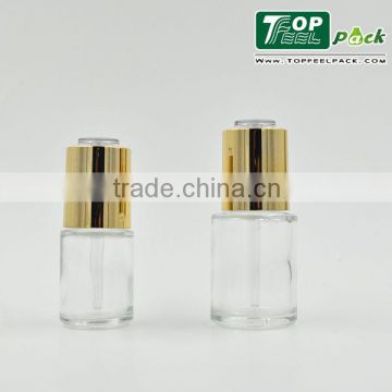 Wholesale Round 30ml Dropper Bottle with Press Dropper Essentail Oil Glass Bottle for Cosmetic Packing