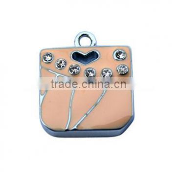 Wholesale Power Fashion Bag Pendant Wholesale bag pendant for Jewelry making Crystal flat bag pendant