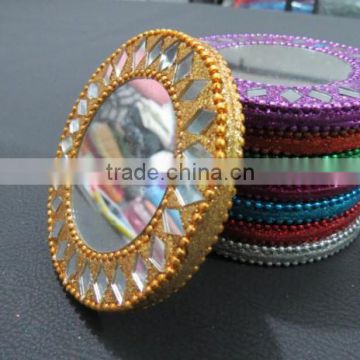 rajasthani indian traditional pocket mini mirror purse makeup mirror