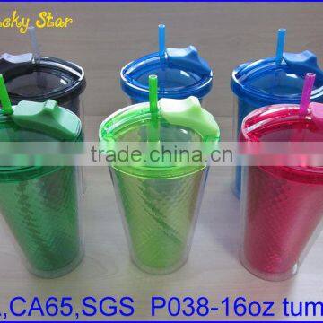 BPA Free AS Tumblers Cups With Slide Lids and Silicone Straw FDA Standard