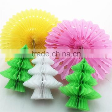 Paper Christmas Tree and Fan for Decoration Frozen Party